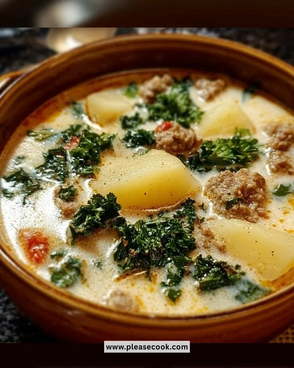 A bowl of authentic Tuscan soup with fresh vegetables and herbs