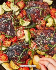 Delicious Balsamic Basil Chicken dish served on a plate.