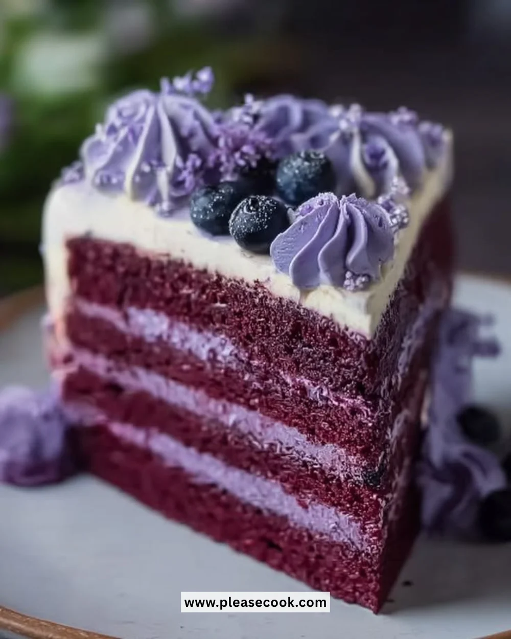 Deliciously crafted Blueberry Velvet Cake with fresh blueberries and velvety texture