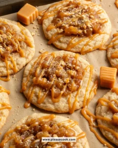 Delicious Candy Apple Cookies featuring caramel and apple flavors