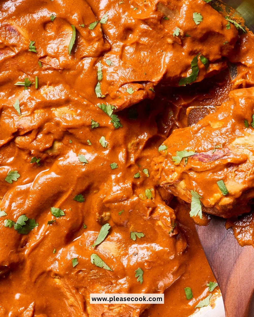 Delicious homemade chicken curry served with rice and spices