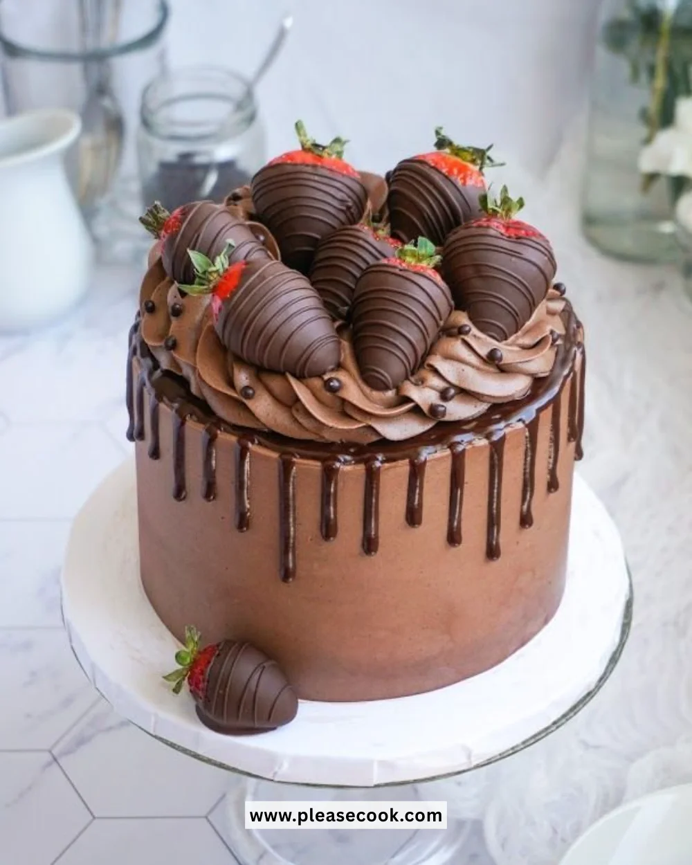 Delicious chocolate ganache ready for dessert use.