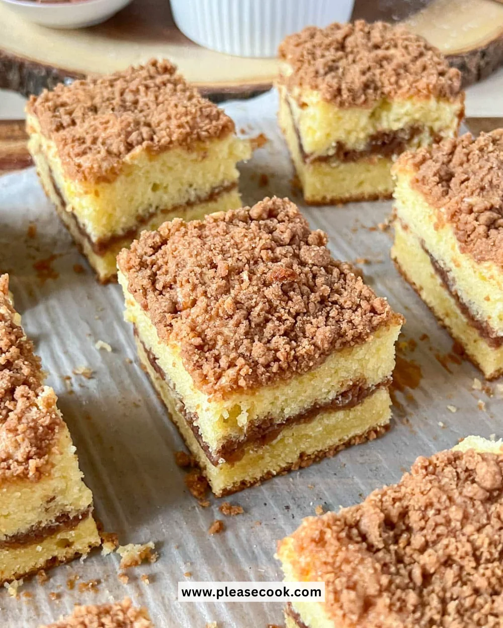 Delicious Cinnamon Coffee Cake with a crumbly topping and a sprinkle of cinnamon