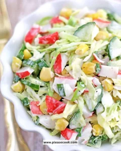 A fresh crab salad made with succulent crab meat and colorful vegetables