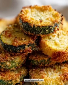 Crispy oven-baked zucchini slices on a plate