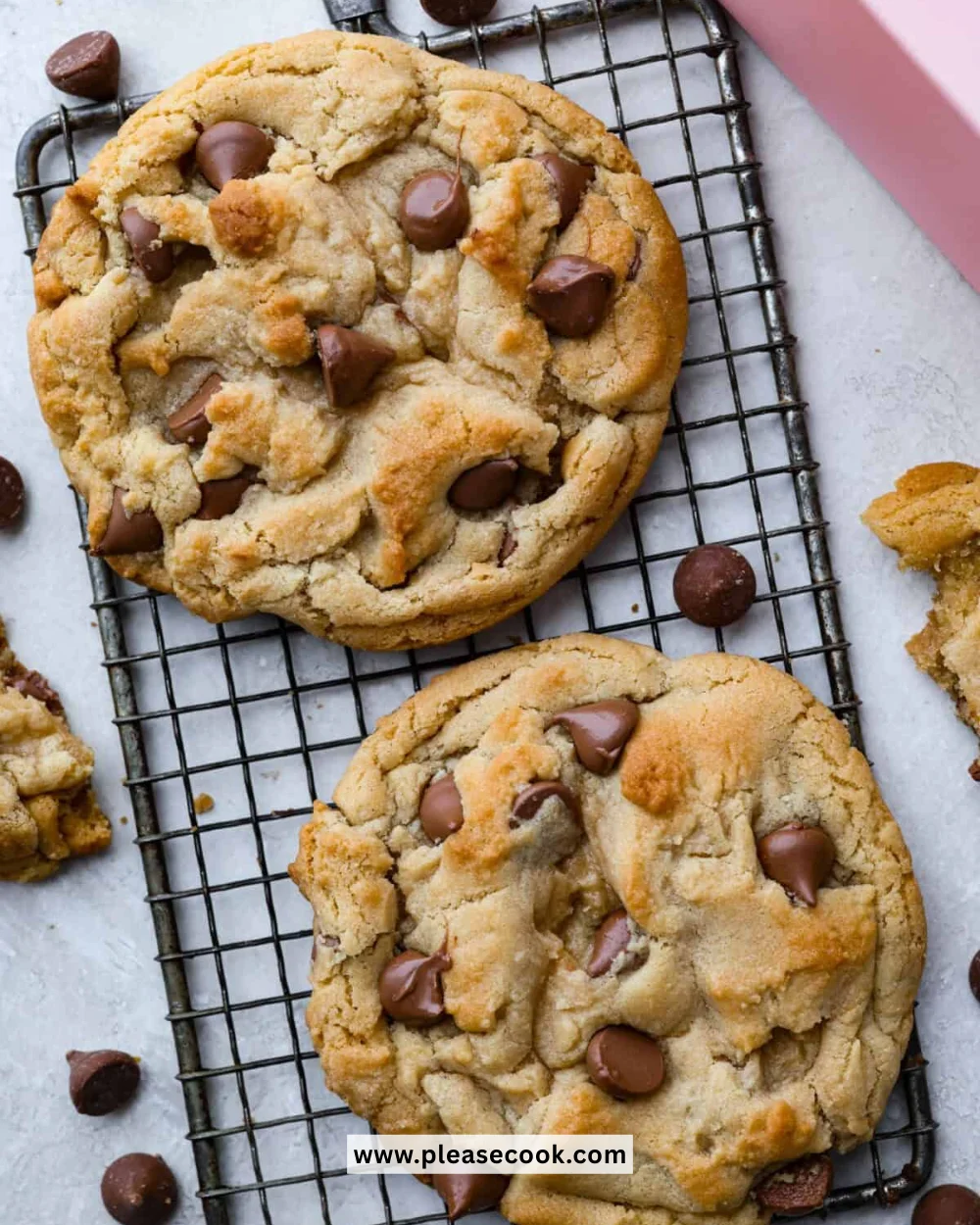 Delicious Crumble Cookies with chocolate chips and nuts on a plate.
