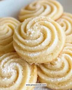 Freshly baked Danish Butter Cookies on a plate