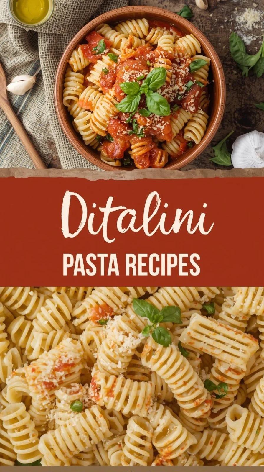 Bowl of Ditalini Pasta Salad with fresh vegetables and dressing