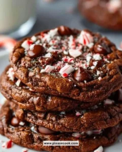Double chocolate peppermint cookies featuring rich chocolate and refreshing mint.
