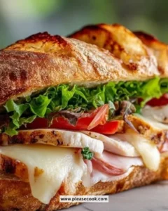 Easy Grilled Chicken Cordon Bleu Sandwich with melted cheese and ham