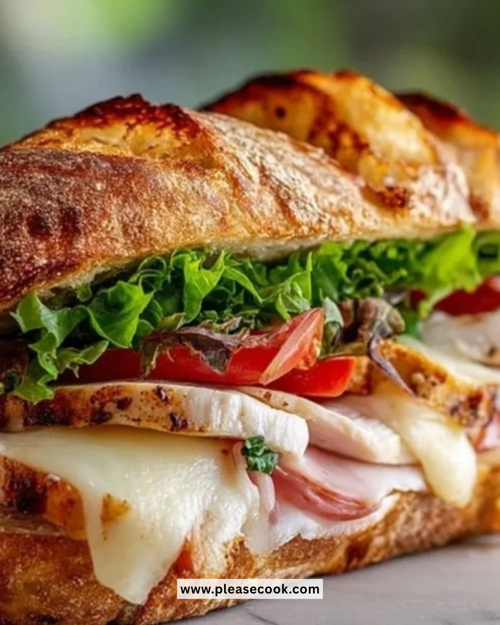 Easy Grilled Chicken Cordon Bleu Sandwich with melted cheese and ham