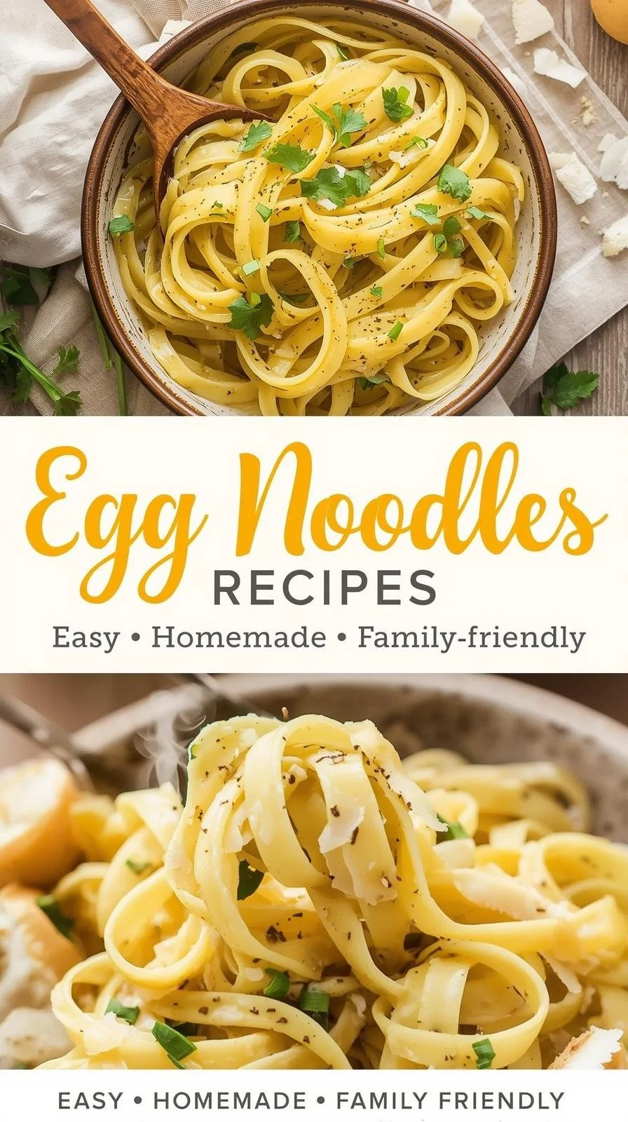 Plate of delicious homemade egg noodles ready to be served with sauce.