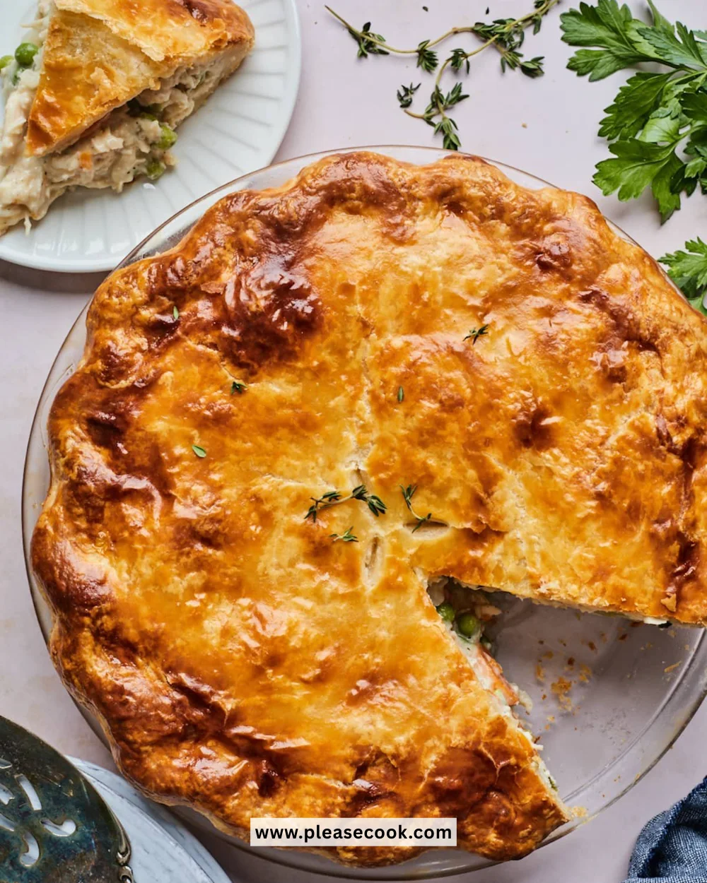 Delicious homemade chicken pot pie with flaky crust and savory filling