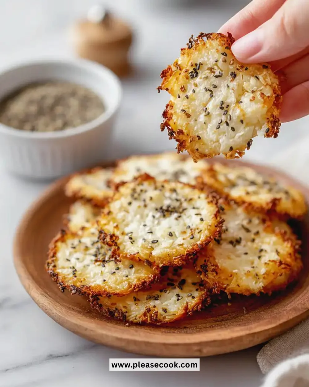 Crunchy homemade cottage cheese chips for a healthy snack