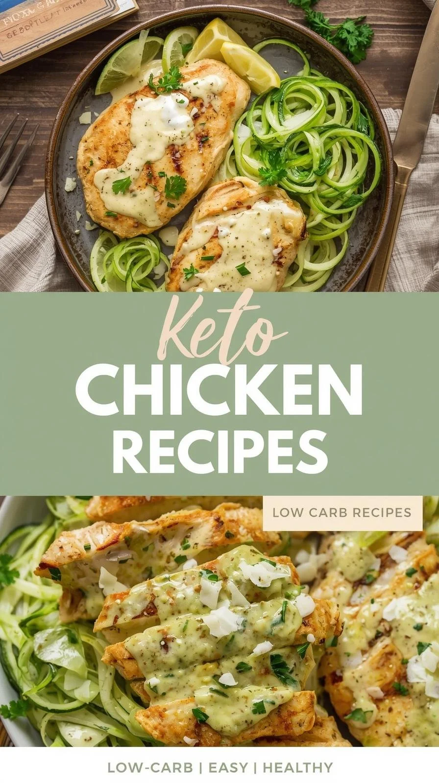 Plate of delicious Keto Chicken recipes for healthy low-carb meals