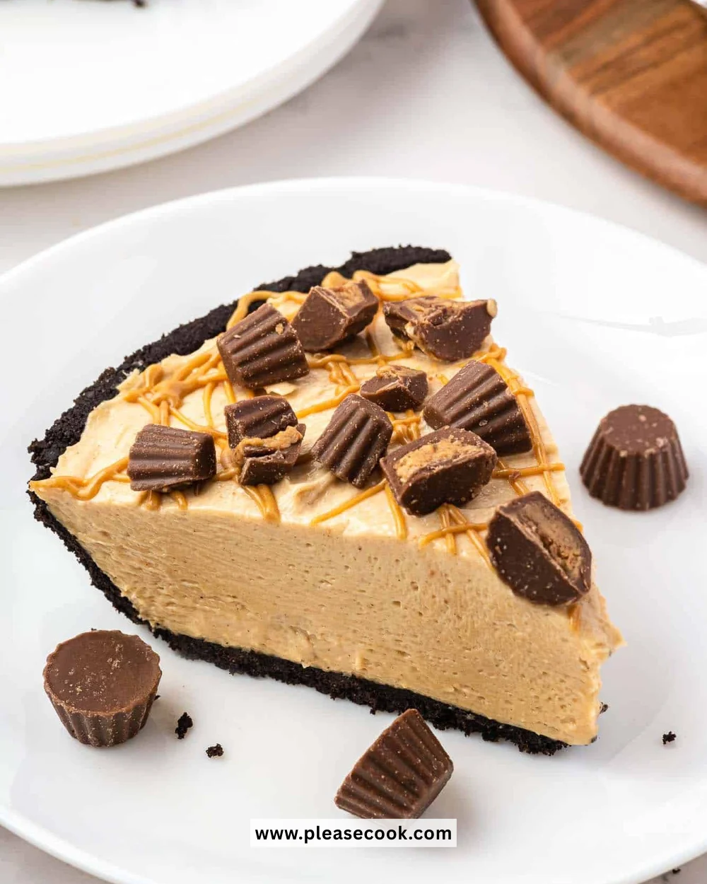 Assorted no bake pies on a dessert table