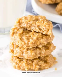 Delicious Peanut Butter No Bake Cookies arranged on a plate