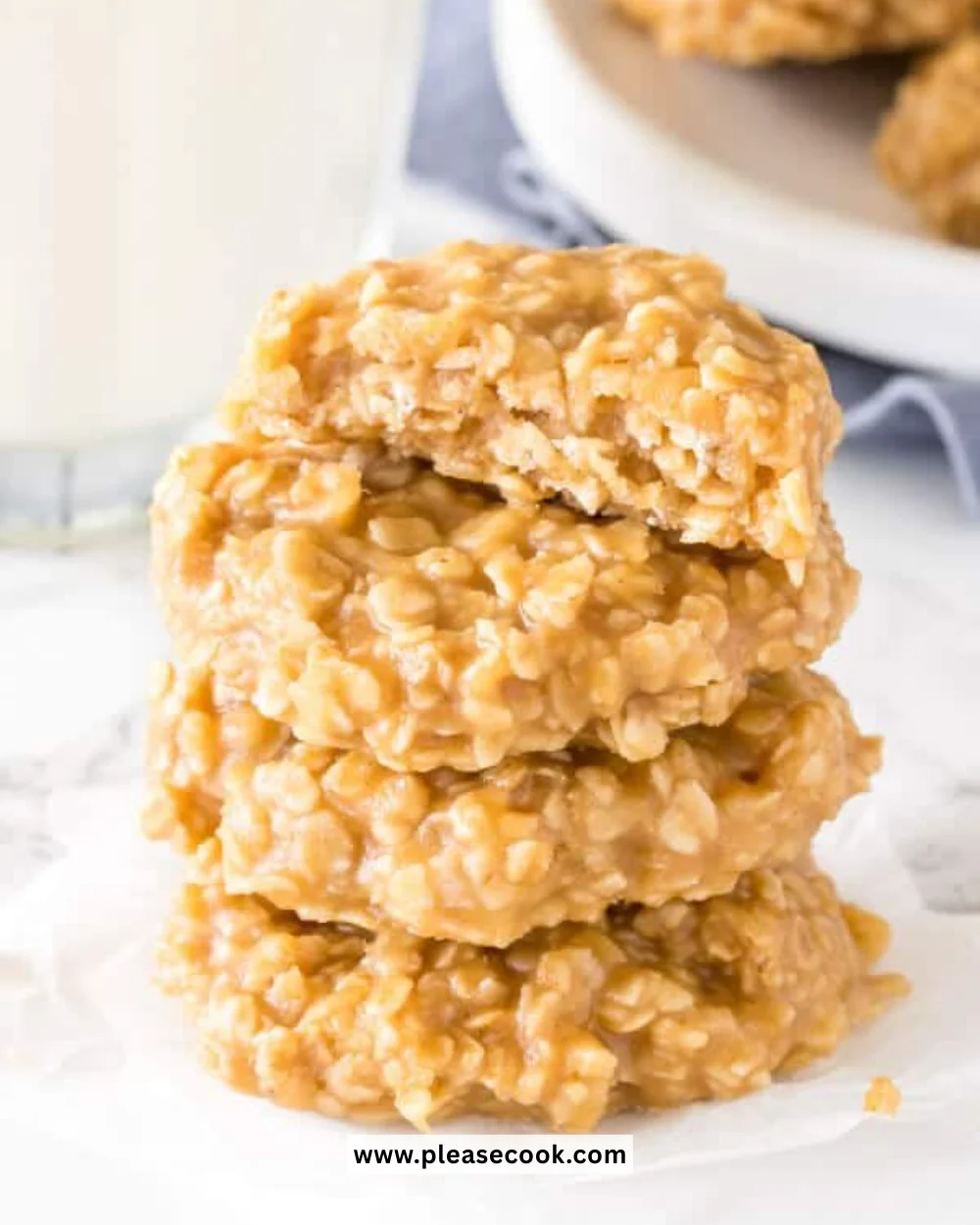 Delicious Peanut Butter No Bake Cookies arranged on a plate