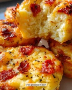 Delicious homemade Pizza Muffins topped with cheese and pepperoni.