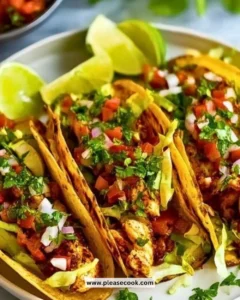 Delicious quick chicken tacos served with fresh toppings