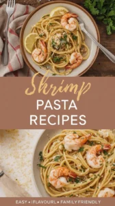 Delicious shrimp pasta dish with garlic and herbs