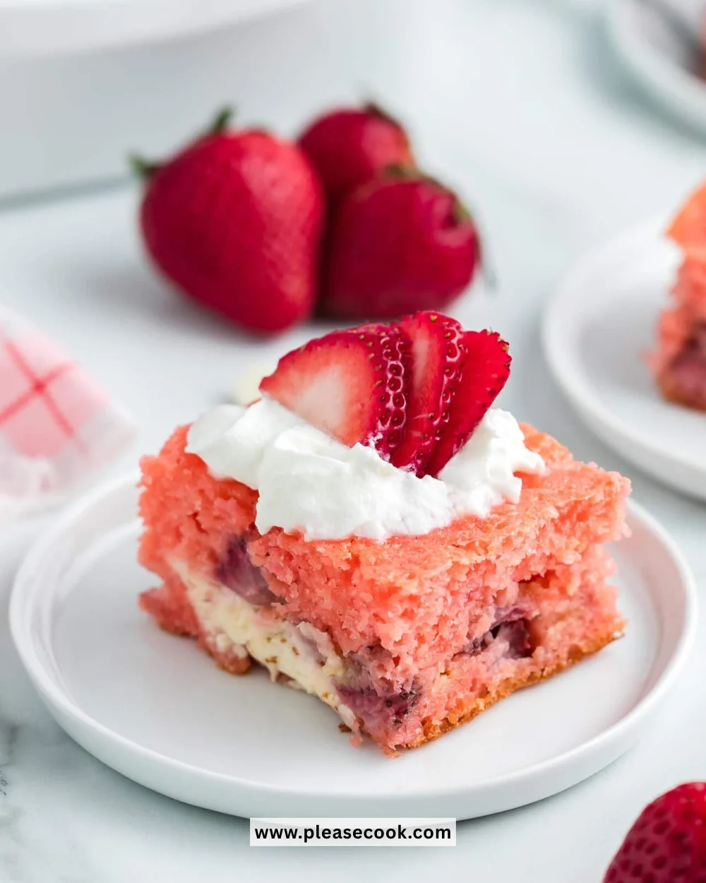 Delicious Strawberry Earthquake Cake with rich chocolate and fresh strawberries