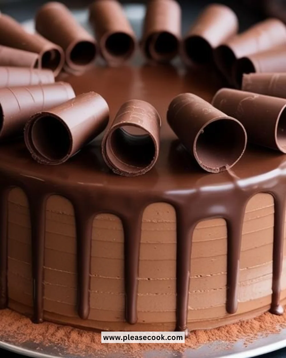 Delicious Triple Chocolate Mousse Cake with layers of rich chocolate