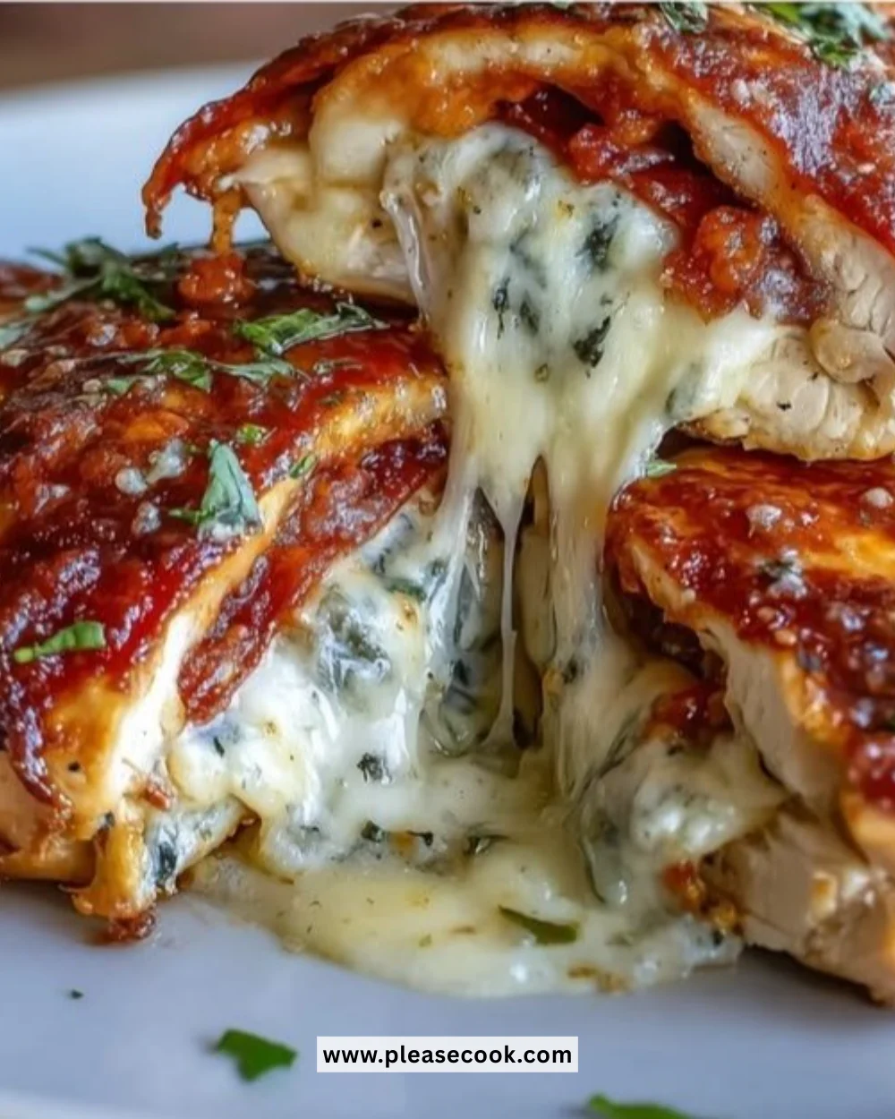 Delicious keto pizza-stuffed chicken ready to serve, low-carb and flavorful meal.