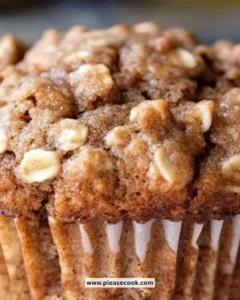 Freshly baked banana oatmeal muffins on a cooling rack