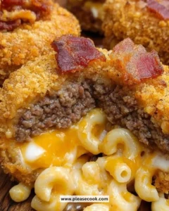 Cheesy Bacon Mac Burger stuffed in golden onion rings