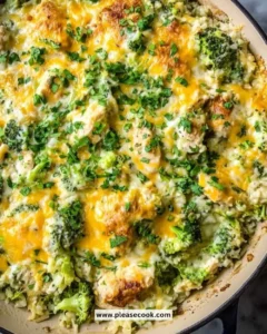 Delicious Chicken Broccoli Rice Casserole served in a baking dish