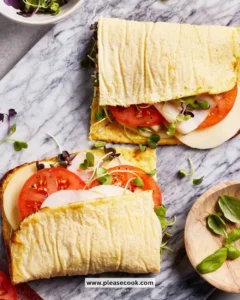 Homemade cottage cheese flatbread topped with herbs and spices.