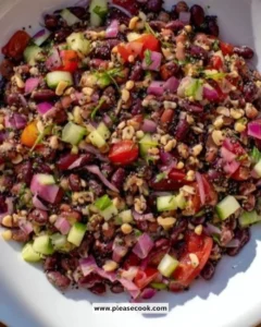 Nutritious dense bean salad with wellness seeds for healthy eating