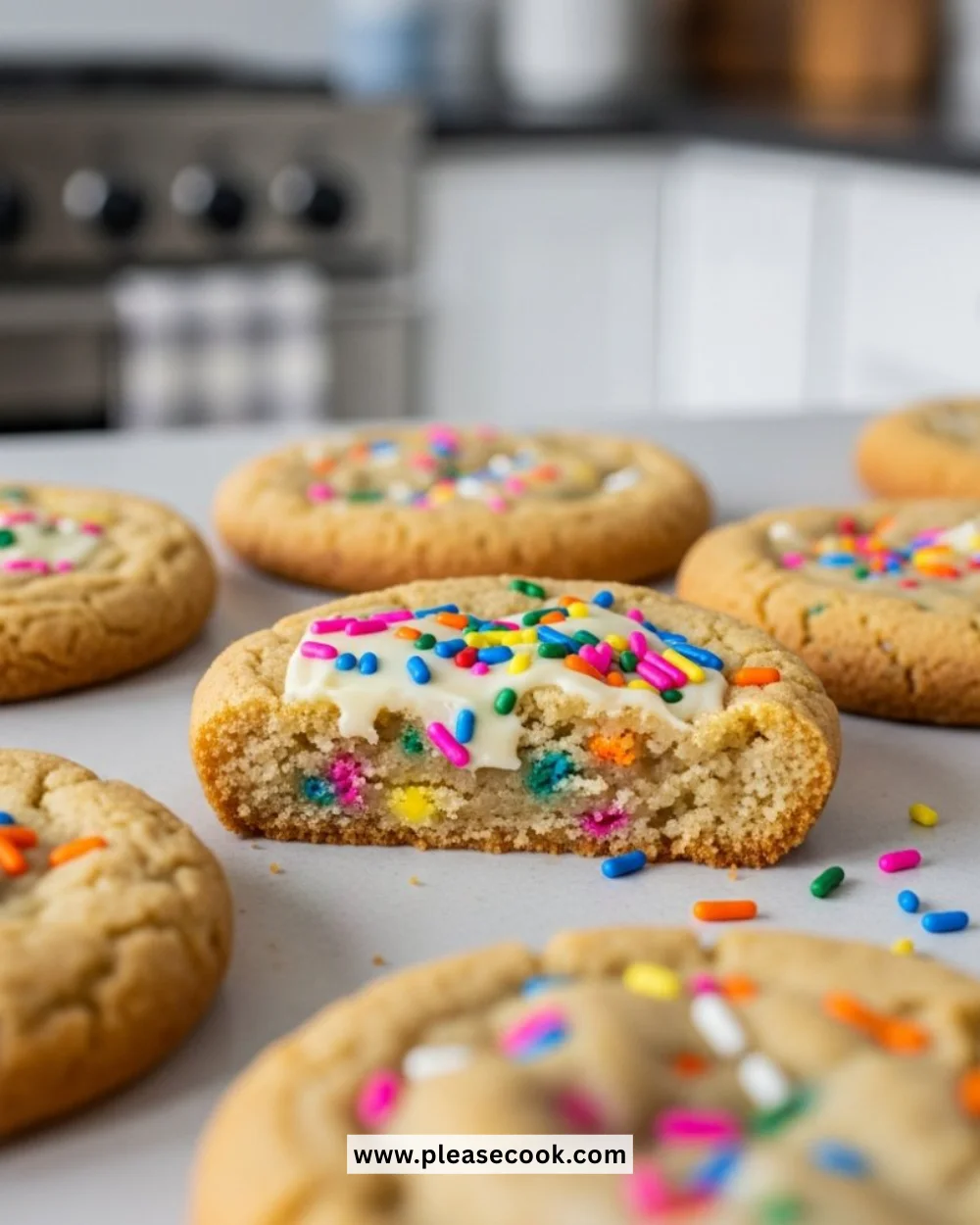 Delicious Funfetti Cookie Cake with colorful sprinkles
