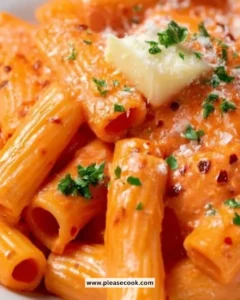 Delicious Gigi Hadid spicy rigatoni pasta served in a bowl