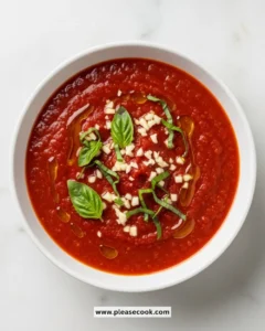Homemade roasted tomato spaghetti sauce in a jar ready for canning