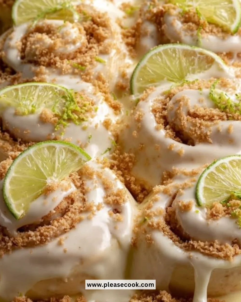 Key Lime Pie Rolls with Graham Cracker Crust on a white plate