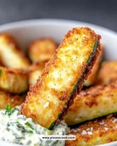 Crispy air fryer zucchini fries served as a healthy snack option