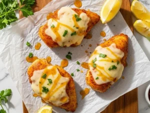 Delicious homemade Malibu Chicken served with sides