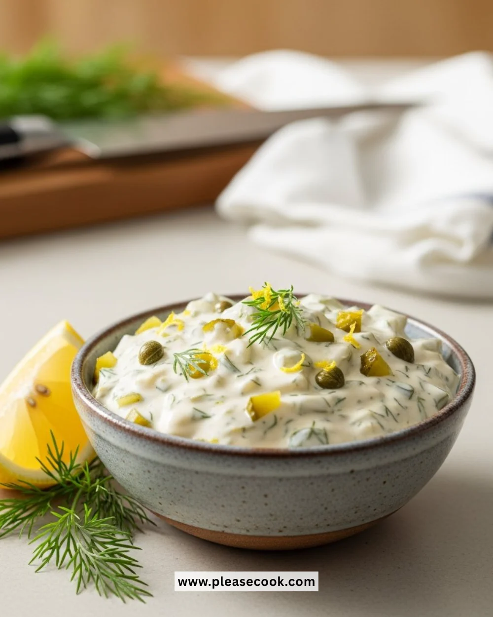 Homemade McDonald's tartar sauce copycat recipe in a bowl