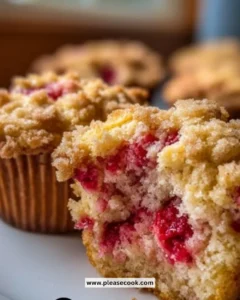 Moist and fluffy strawberry muffins with fresh berries on a rustic table