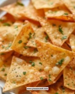 Plate of crispy air fryer rice paper chips ready to enjoy