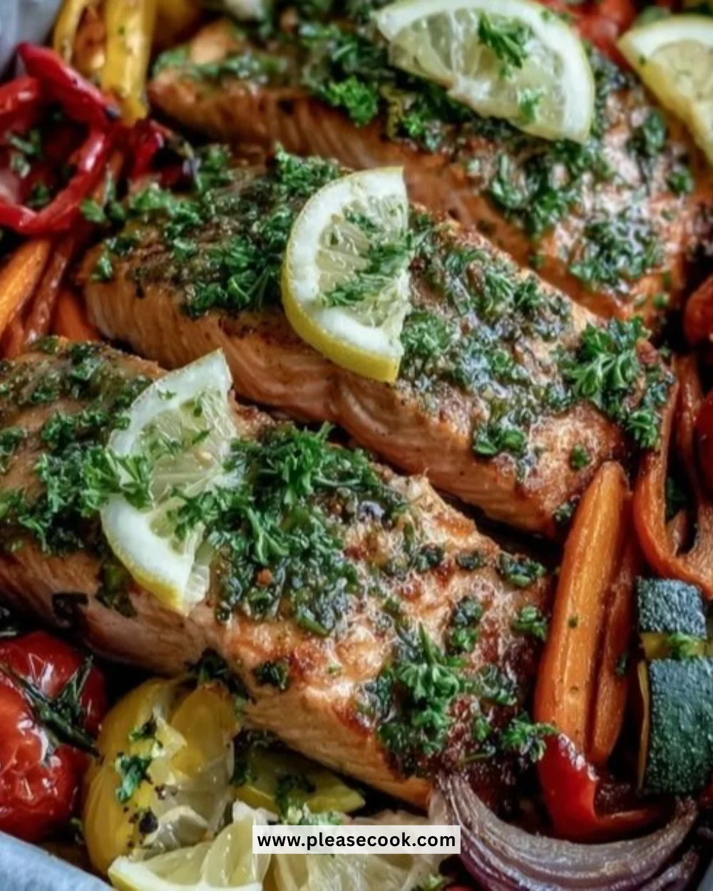 Delicious sheet pan salmon and veggies bowl for a healthy meal