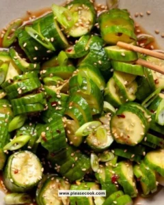 Delicious spicy cucumber salad with fresh ingredients and vibrant colors