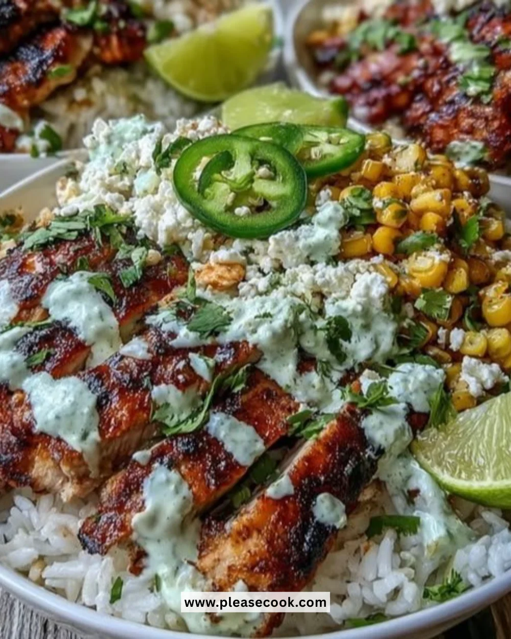 Delicious Street Corn Chicken Rice Bowl with vibrant ingredients