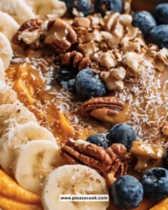 Delicious Sweet Potato Breakfast Bowls topped with fruits and seeds