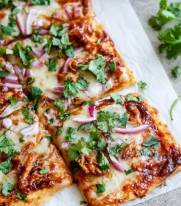 BBQ Chicken Pizza with a crispy crust and flavorful toppings