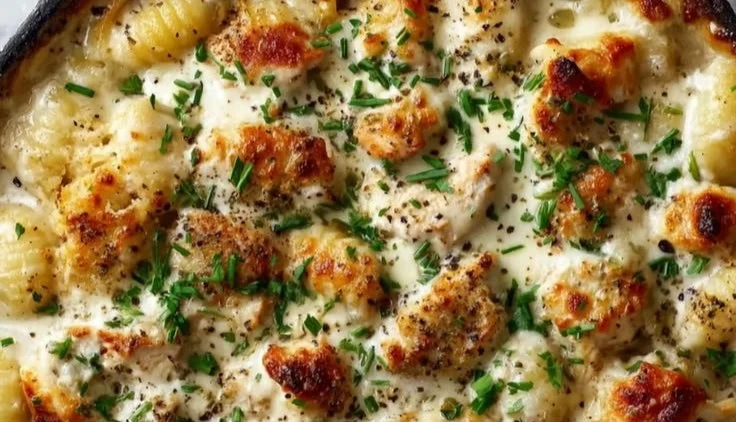 Chicken Alfredo Gnocchi Bake