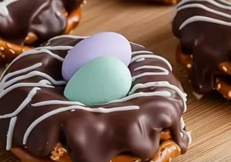 Chocolate-Covered Pretzel Nests