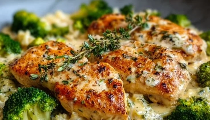Creamy Parmesan Chicken and Broccoli Rice